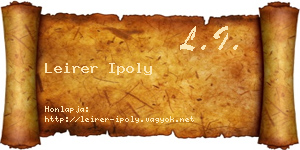 Leirer Ipoly névjegykártya